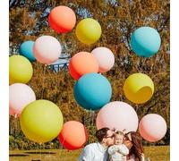 Shein 2 piezas/4 piezas/10 piezas Globos de látex redondos extra grandes de 36 pulgadas/18 pulgadas con 1 rollo de cinta blanca, decoración de globos gigant