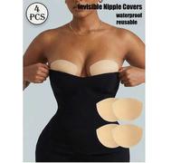Shein 2 piezas/4 piezas Cubrepezones semicirculares para mujeres, talla A-C - Pezoneras reutilizables de silicona con adhesivo amigable con la piel, ultrade