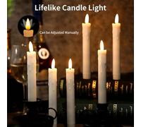 Shein 2 piezas/6 piezas Luces de vela en forma de lágrima de marfil falso de 7,4 pulgadas, velas LED con efecto parpadeante blanco cálido a batería, decorac