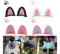Shein 2 piezas Accesorios decorativos de casco con orejas de gato para motocicleta, scooter eléctrico, adecuados para el volante del automóvil, espejo retro