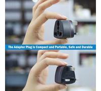 Shein 2 piezas Adaptador de viaje de EE. UU. a Reino Unido/Argentina/Uruguay/Australia/Nueva Zelanda/China, 10A 250V, compacto y duradero, tipo G