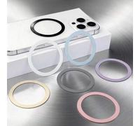 Shein 2 piezas Anillos magnéticos de hierro esmaltado para carga inalámbrica Magsafe, accesorios adhesivos para soporte magnético de teléfono, mejora la fue