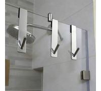 Shein 2 piezas Barra de toallas de baño grande, adecuada para colgar ropa, bolsas y toallas. Aplicable para puerta de vidrio, gancho de bata de baño, perche