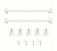 Shein 2 piezas Barras de cortinas de ventana extensibles, 4 piezas tornillos de 7 tipos y 5 piezas soportes de plástico adhesivos
