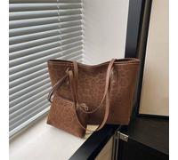 Shein 2 piezas Bolso de mano de gran capacidad con estampado de leopardo en piel sintética, con asas dobles, ideal para ir y venir, trabajo o escuela. Este