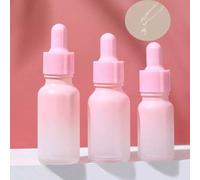 Shein 2 piezas Botellas de aceite esencial rosa de 10ml, 15ml, 20ml, 30ml, 50ml con cuentagotas blancos, botellas de vidrio degradado con cuentagotas en dif