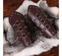 Shein 2 piezas Brazalete medieval retro de caballero en marrón/negro, accesorios de vestuario de la época vikinga, para el Renacimiento, LARP, disfraz de Ha