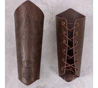 Shein 2 piezas Brazalete medieval retro de caballero en marrón/negro, accesorios de vestuario de la época vikinga, para el Renacimiento, LARP, disfraz de Ha