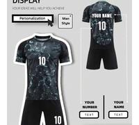 Shein 2 piezas Camiseta de fútbol personalizada del Bayern - Camiseta de manga corta + pantalones cortos coordinados de secado rápido y absorción de sudor c