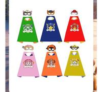Shein 2 piezas Capa y máscara de ojos de Paw Patrol para Halloween para niños, capa de doble capa Ryder Daily Archie Superhero, el mejor regalo festivo para