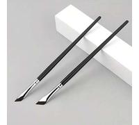 Shein 2 piezas Cepillo ultra fino para cejas/delineador, para aplicación precisa de cejas/delineador, cepillo de cejas, cepillo de sombra de ojos, cepillo d