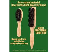 Shein 2 piezas Cepillos de pelo con cerdas, cepillo de cerdas de jabalí para el cabello y la barba para hombres y mujeres - Cerdas de crin sin perfume, cepi