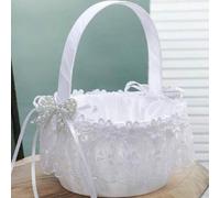 Shein 2 piezas Cestas con flores, cestas para ramos de novia, anillos decorativos para bandejas, cestas para pétalos de niñas, cestas con asas para decoraci