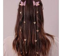 Shein 2 piezas Clip para el cabello con decoración de mariposas de estilo de hadas del bosque dulce, accesorios diarios para niñas