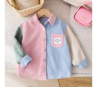 Shein 2 piezas Conjunto a juego de mamá e hija, chaqueta casual de tejido con contraste de color, adecuado para salidas, compras, primavera/otoño, regreso a