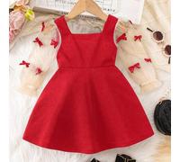 Shein 2 piezas Conjunto a juego de mamá e hija, vestido de manga larga elegante y lindo con bloque de color y decoración de moño para niña bebé (se venden p