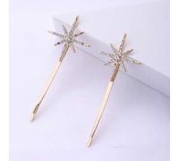 Shein 2 piezas Conjunto de accesorios para el cabello de dama que incluye pasadores de cabello mini con diseño de estrella, mariposa y palabra con adornos d