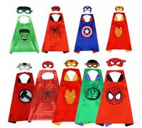 Shein 2 piezas Conjunto de capa y máscara de superhéroe, accesorios de disfraz para fiesta de Halloween y juego de roles, accesorios de juego de roles para