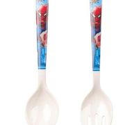 Shein 2 PIEZAS Conjunto de cucharas con licencia oficial de Spiderman, utensilios de vajilla con temas de anime, utensilios con diseños de personajes de di