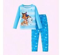 Shein 2 piezas Conjunto de Paw Patrol para niños, pijama y ropa de estar en casa, camiseta de manga larga y pantalones con lindo estampado de perros de dibu