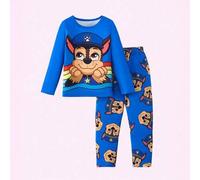 Shein 2 piezas Conjunto de Paw Patrol para niños, pijama y ropa de estar en casa, camiseta de manga larga y pantalones con lindo estampado de perros de dibu