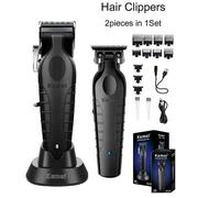 Shein 2 piezas: Cortadora de pelo inalámbrica Kemei 2296, recortadora de precisión de 0 mm, cortadora de pelo eléctrica profesional; Recortadora de pelo ina