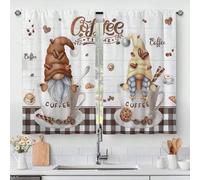 Shein 2 piezas Cortinas con elemento de café, sin agujeros, para dormitorio, oficina, cocina, sala de estar, estudio, decoración del hogar