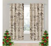Shein 2 piezas Cortinas de poliéster con diseño geométrico semi-opaco, diseño de bolsillo para varilla, 4 opciones de tamaño, adecuado para decoración de do