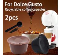 Shein 2 Piezas + Cuchara. Filtro De Café En Cápsulas Con Cepillo, Taza De Cápsula De Malla Filtrante Para Café Casero Dolce Gusto