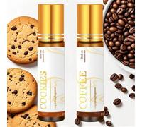 Shein 2 piezas de 10ml de aceites de fragancia de café, perfume de galleta, aceites esenciales de café en roll-on, aceite de masaje, aceite corporal para mu