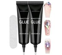 Shein 2 piezas de 20ml de pegamento de uñas de arte súper fuerte, adecuado para decoración de uñas 3D, gel brillante, arte de uñas con gemas, requiere curad