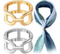 Shein 2 piezas de anillos maravillosos para bufandas, broches para bufandas, hebillas deslizantes para bufandas, pasador de bufandas de seda y chales para m