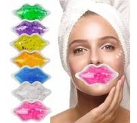 Shein 2 piezas de bolsas de gel con forma de labios, mascarilla reutilizable para el cuidado de los ojos y los labios, adecuada para todo tipo de pieles