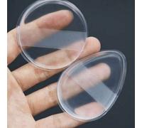 Shein 2 piezas de borlas de polvo con forma de gota circular transparente, de forma suave y gelatinosa, adecuadas para crema BB y protector solar, aplicació