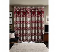 Shein 2 piezas de cortinas de poliéster transparente con diseño vintage elegante color borgoña, diseño moderno apto para todo el año, 100% poliéster, filtro
