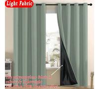 Shein 2 piezas de Cortinas opacas minimalistas verde salvia, con recubrimiento negro opaco, 100% opacas, insonorizadas, con aislamiento térmico, protección