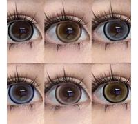 Shein 2 piezas de lentes de contacto de color de 14.5 mm de diámetro grande, con patrón de joya, sin receta, de un solo uso diario, convenientes para viajar