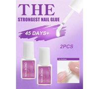 Shein 2 piezas de pegamento para uñas súper fuerte para aplicar con pincel, apto para uñas acrílicas, calcomanías para uñas y uñas postizas (8ml) para repar