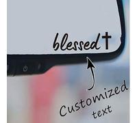 Shein 2 piezas de Pegatinas personalizadas de espejo retrovisor de coche con cruz de Jesús, unisex, pegatinas cristianas para coche, aptas para BMW, Audi, M