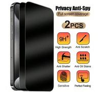 Shein 2 piezas de protector de pantalla de vidrio templado con privacidad para iPhone 17/17Pro/17Promax/15/15 Pro Max/16/16plus/16pro/13/14 Pro Max/7/8plus/
