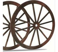 Shein 2 PIEZAS Decoración de pared de rueda de vagón de madera, decoraciones de fiesta vaquera occidental, decoración rústica vintage de rueda de vagón de m