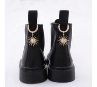 Shein 2 piezas Decoración de tacón de zapato con estrella, luna y sol de rhinestone, accesorios de calzado DIY, colgante de tacón, apto para zapatos y botas