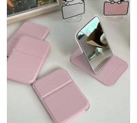 Shein 2 piezas Espejo de maquillaje portátil, Espejo pequeño de piel sintética, Plegable, Espejo de viaje, Adecuado para regalos, Artículos esenciales de vi