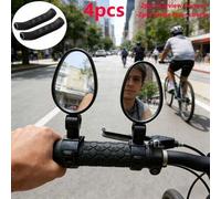 Shein 2 piezas Espejos retrovisores ovalados para bicicleta + 2 piezas Cubiertas para palancas de freno, Espejos retrovisores convexos de gran angular de al