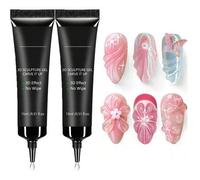 Shein 2 PIEZAS Gel de escultura 3D de 15ML y frotamiento para uñas, pegamento de uñas de gel súper fuerte para decoración de uñas 3D, brillos, gemas, diaman