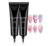 Shein 2 PIEZAS Gel escultura 3D 20ML, Súper pegamento de gel para uñas para encantos de uñas 3D, Gel brillante para decoración de gemas, arte de uñas y diam