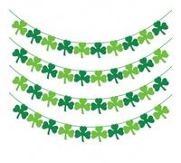 Shein 2 PIEZAS Guirnalda de fieltro con trébol, decoraciones del Día de San Patricio - NO haga usted mismo la guirnalda de trébol para la decoración del Día