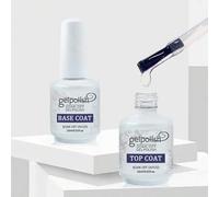Shein 2 piezas Juego de Base y Top Coat de Gel de 15ml, Acabado Brillante y Larga Duración, para Salón en Casa, Arte de Uñas DIY