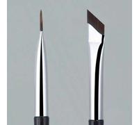 Shein 2 piezas Juego de brochas para cejas y delineador de ojos con hoja angulada - Precisión para cejas, delineador y resaltado bajo los ojos, cerdas suave