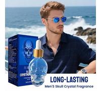 Shein 2 piezas Juego de fragancias con calavera para hombres, 30ml, incluye fragancia Azure y aroma Ocean Breeze, sin alcohol, aroma fresco y natural de lar